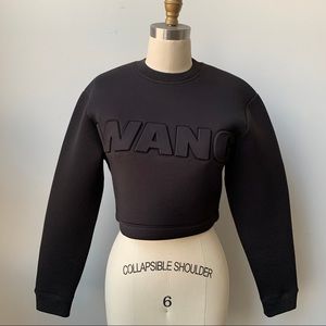 RARE Alexander Wang H&M HM 2014 Capsule Black Scuba Crop Top Neoprene size XS M